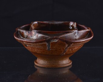 Plitz Geometric Scalloped Ceramic Bowl