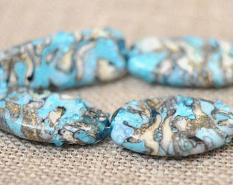 4 pcs Handmade Glass Lampwork Beads freeform pendant beads