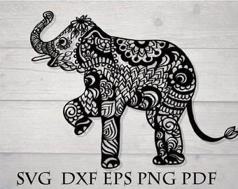 Baby elephant svg file / elephant mandala svg / mandala stencil svg / zentangle elephant svg / animal mandala svg / elephant for cricut