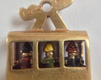 Cable Car Charm Vintage 14K Yellow Gold