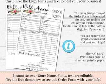 custom order forms template