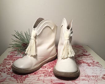 Vintage White Leather Child's Majorette/Dance/Color Guard Boots