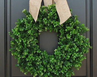 Summer Boxwood Wreath, Boxwood Wreath, Door Wreaths, Natural Looking Boxwood Wreath, Artificial Boxwood Wreaths