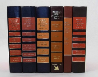 Brown Decorative books; Readers Digests; Vintage Books; Book Décor; Decor Books; Vintage Books Décor; Instant Library; Book Centerpiece