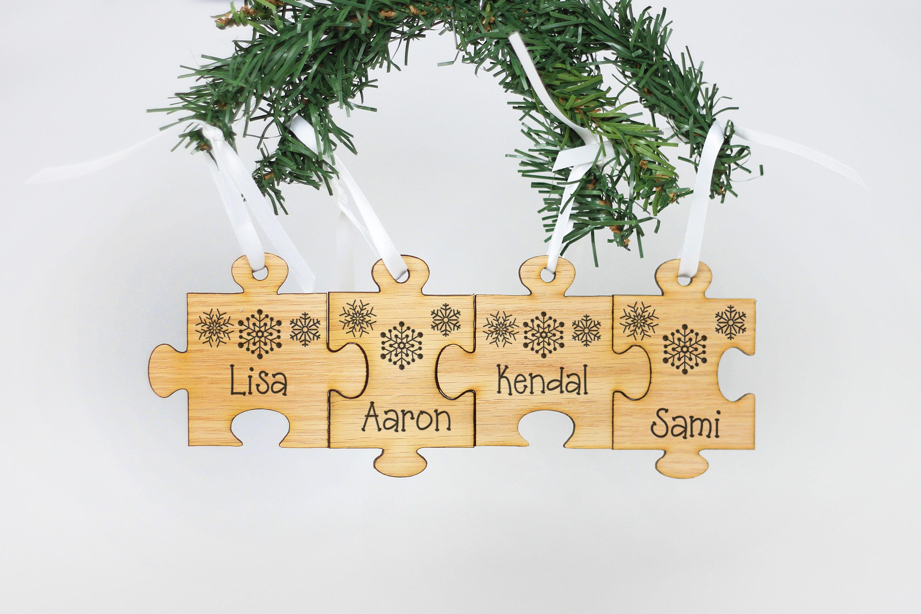 Puzzle Piece Ornament Family Ornament Wood Ornament