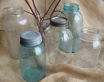 Vintage Canning Jar Collection, Ball Canning, Kerr Canning, Atlas Canning, Farmhouse Kitchen Decor