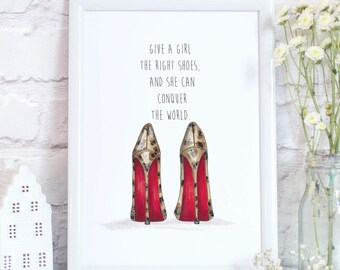 Leopard High Heel Inspirational Quote Print Unframed