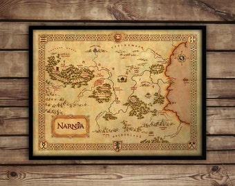 Narnia map - Narnia art print - C S Lewis Fantasy Map - 'Narnia poster - Chronicles of Narnia nursery decor - wall art