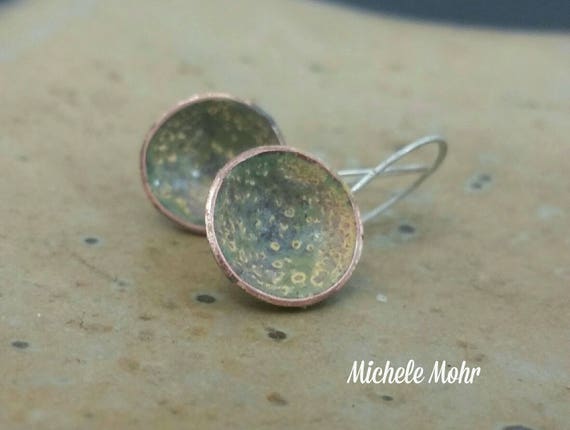 Summer Dreaming Vitreous Enamel Copper and Sterling Silver Earrings