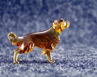 Color Glass Labrador retriever Figurine.Dog Figurine Glass.Figure miniature.glass lampwork.glass dog sculpture.dog figurine.(x75)