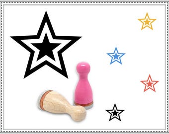 Rubber stamp DOUBLE LAYER STAR Ø 12 mm