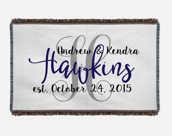 Personalized Woven Blanket | Anniversary Blanket | Wedding Blanket