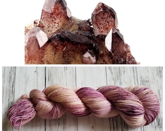 Hand Dyed Yarn, Superwash Merino Worsted Weight Tonal Yarn Perfect for Hats, Cowls, Scarves and Sweaters - Harlequin Fire Quartz