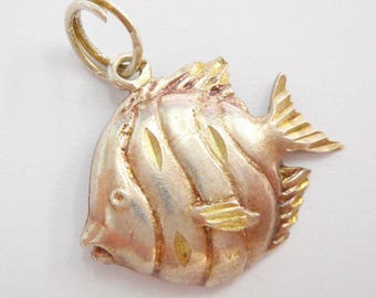 Fish Charm, Sterling Charm, Vintage Charm, Traditional Charm, Vintage Sterling Silver Fish Traditional Dangle Charm #3268