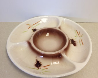 Lane & Co. Divided Appetizer Platter, California Pottery, Veggie Plate