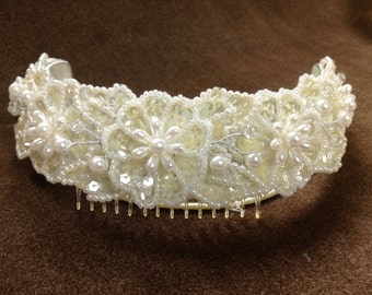 White Bridal Head Piece