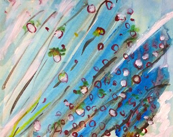 Spiraling out acrylic on paper painting