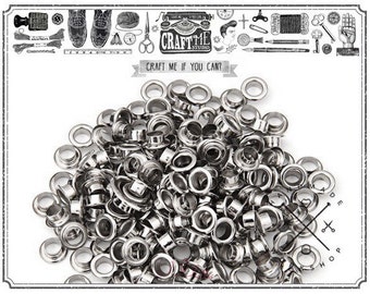 100pcs 4mm Hole Silver Grommets Eyelets for Bead Cores, Clothes, Leather, Canvas