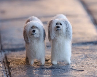 Needle felted handmade wool dog-Havanese