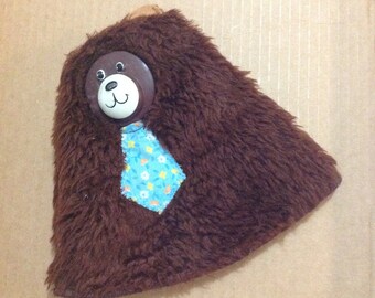 Vintage Fisher Price Bear Hand Puppet toy bear with blue tie hand puppet infant