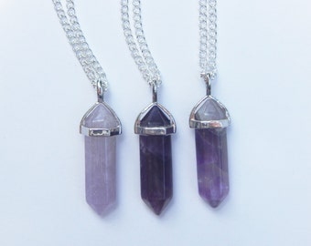 Amethyst Crystal Necklace, Amethyst Necklace, Healing Crystal Necklace, Crystal Point Necklace, Crystal Necklace, Reiki Crystal, Amethyst
