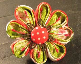 fabric flower pin brooch