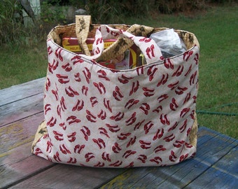 Red Slippers Tote Bag Grocery Bag Shopping Bag Ready To Ship
