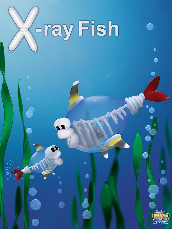 alphabet balloon x ray fish print multiple sizes available