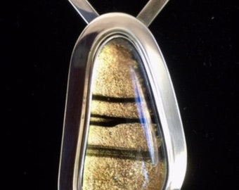 Dichroic Glass and Sterling Silver Pendant