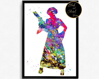 Poster Star Wars Princesse Leia - Impression Murale Pop Art 20x30 - Prêt à Encadrer