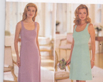 Butterick 4337 Vintage Pattern Womens A Line Tank Dress in Knee and Evening Length Size 6,8,10,12 UNCUT