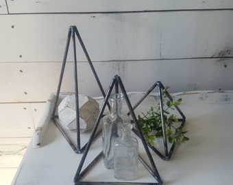 set of 3 metal triangles