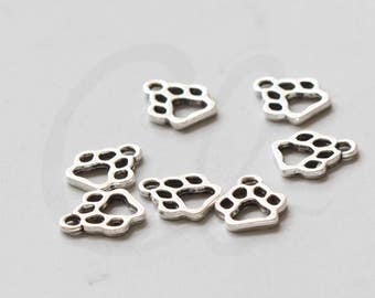 30pcs Oxidized Silver Tone Base Metal Charm-Paw 13x11mm (36554Y-V-115)