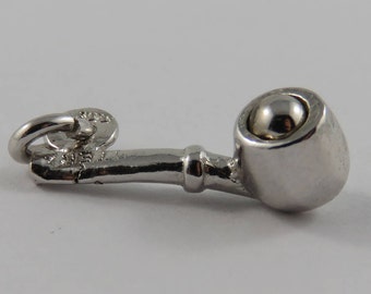 Packed Smoking Pipe Sterling Silver Vintage Charm For Bracelet