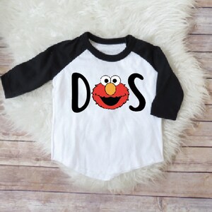 Elmo birthday shirt, dos birthday shirt, spanish elmo, 2nd birthday spanish, baby boy birthday, elmo birthday party, elmo theme shirts