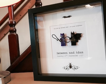 Batman Wedding Gift - Brick Frame (wedding or engagement ideal)