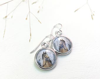 Handmade Horse Jewelry, Equestrian Earrings, Horse Earrings, Equestrian Jewelry, Animal gift