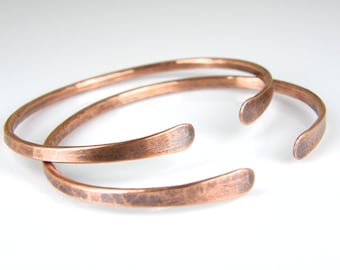 Minimalist Jewelry - Copper Bracelet - Hammered Copper - Copper Wire - BOHO Jewelry - Gifts For Her - Copper Bangle - Bracelets for Women