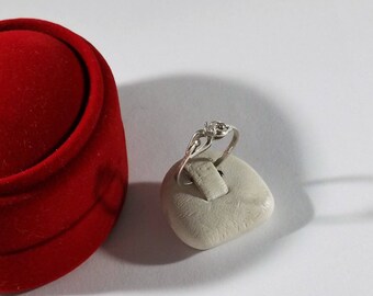17 mm Ring Silver 925 crystal stone nostalgic vintage SR1055