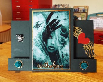 3D Gothic Birthday Card - Centre Stepper Design - birthday luxury unique quality special vampire twilight fantasy UK