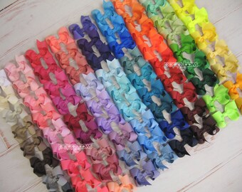 PICK 20 Girls Hair Bows - Toddler hair bows - Baby Hair Bows - 3 inch bows - hair bow girl - hair bow toddler - hair bow bundles - bow set