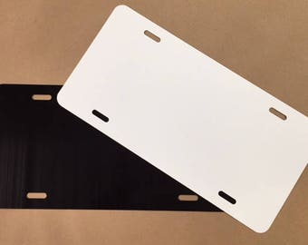 1- License Plate Blank - Black and White 6"x12" .025