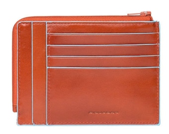 Piquadro Blue Square Münzbörse Credit Card Wallet Orange PU1243B2R/AR NEU