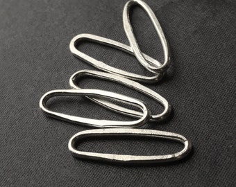 Solid Sterling Silver focal component Medium Oval