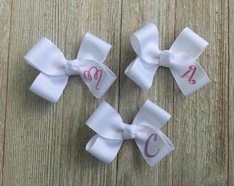 Monogrammed Hair Bow,Baby Hair Bows,Toddler Hair Bows,Pigtail Hair Bows,3 Inch Hair Bows,You Choose "1" Hair Bow/Letter