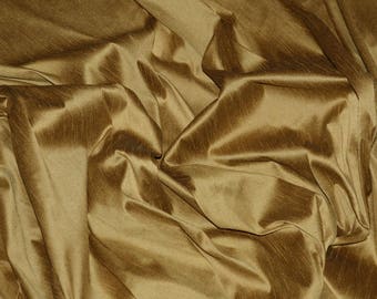 55" Wide - GOLD Premium Faux Silk Fabric - Shantung Dupioni Faux Silk Fabric - By the Yard