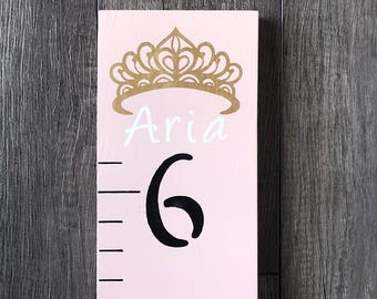 Princess Growth Chart | Princess Decor| Wood Growth Chart Ruler | Nursery Decor | Height Chart Ruler | Growth Chart Girl | Princess Playroom