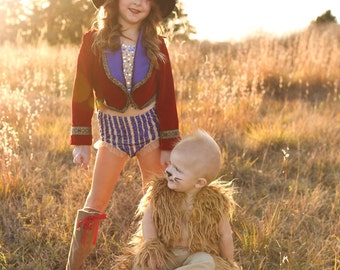 Boutique Custom Handmade Velvet Ringmaster, Lion Tamer, Circus Jacket Pageant, Birthday, Photography