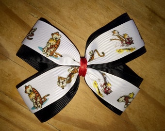 Calvin and Hobbes hair bow