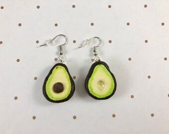Polymer Clay Avocado Earrings